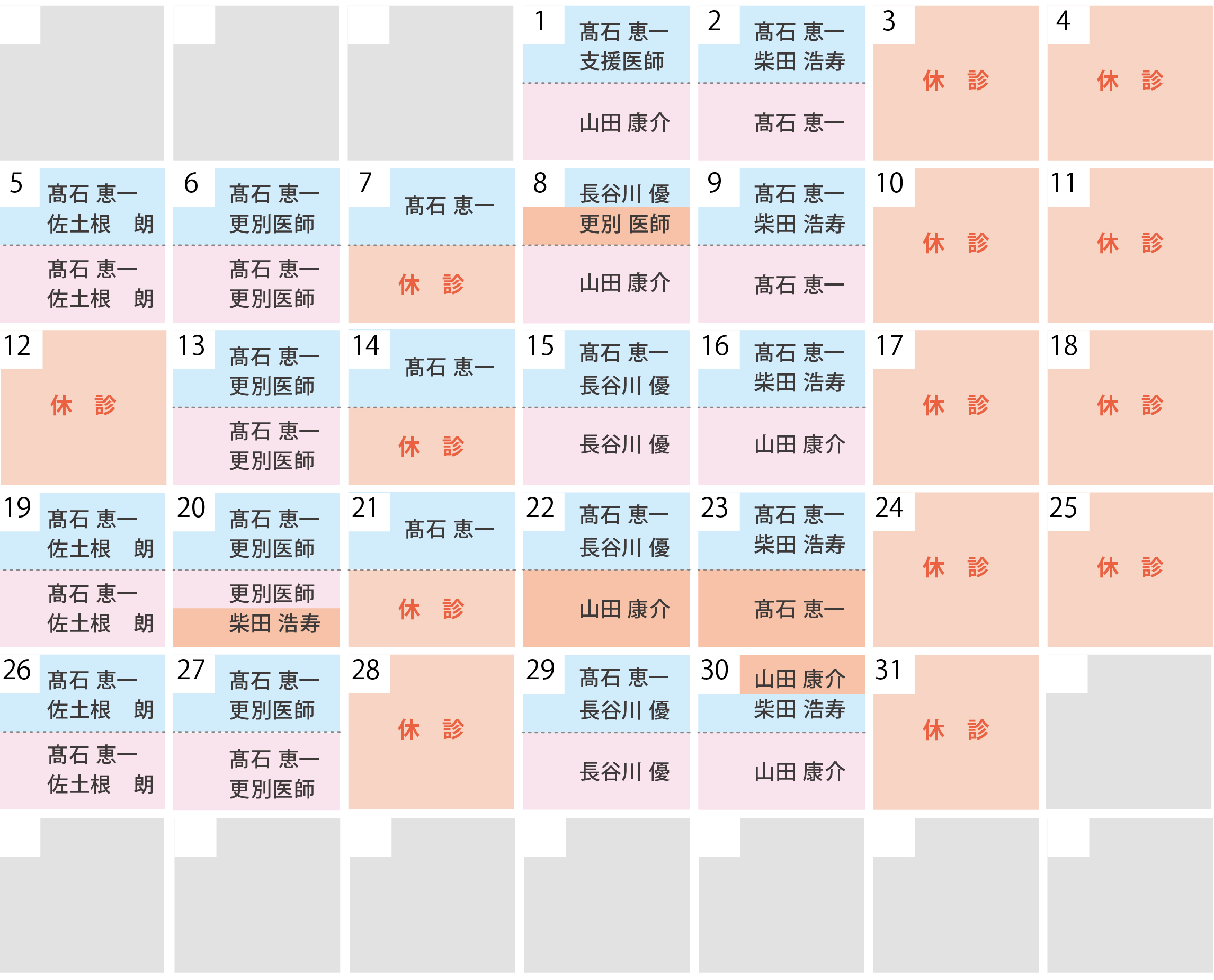 診療時間と担当医師